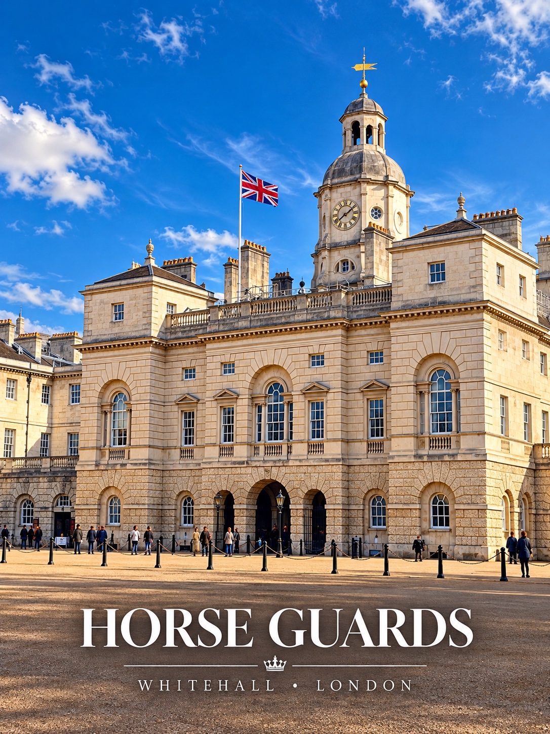 Horse Guards in Whitehall, with the original Horse Guards caption